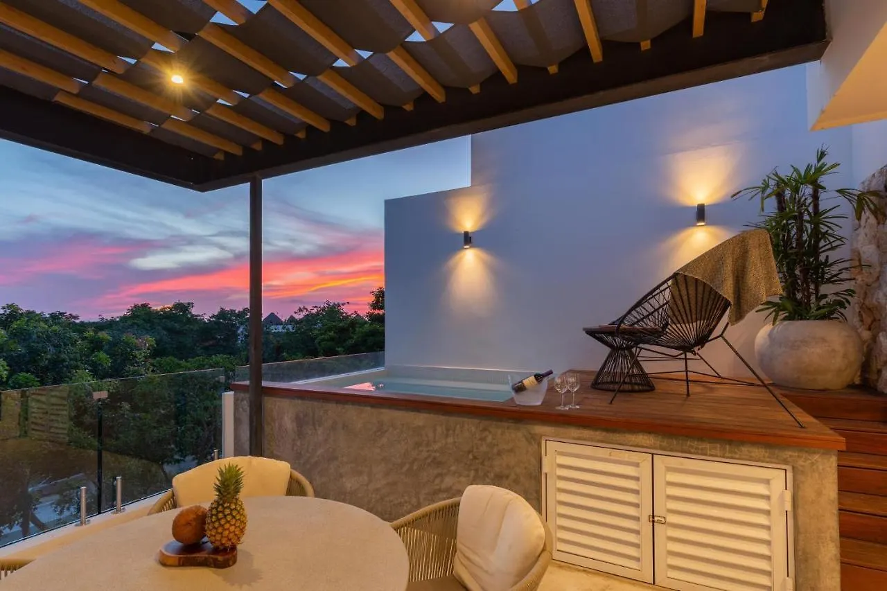 Nyaraló Baak- Ph3A- Ixchel Penthouse Studio Private Rooftop Pool Villa Tulum